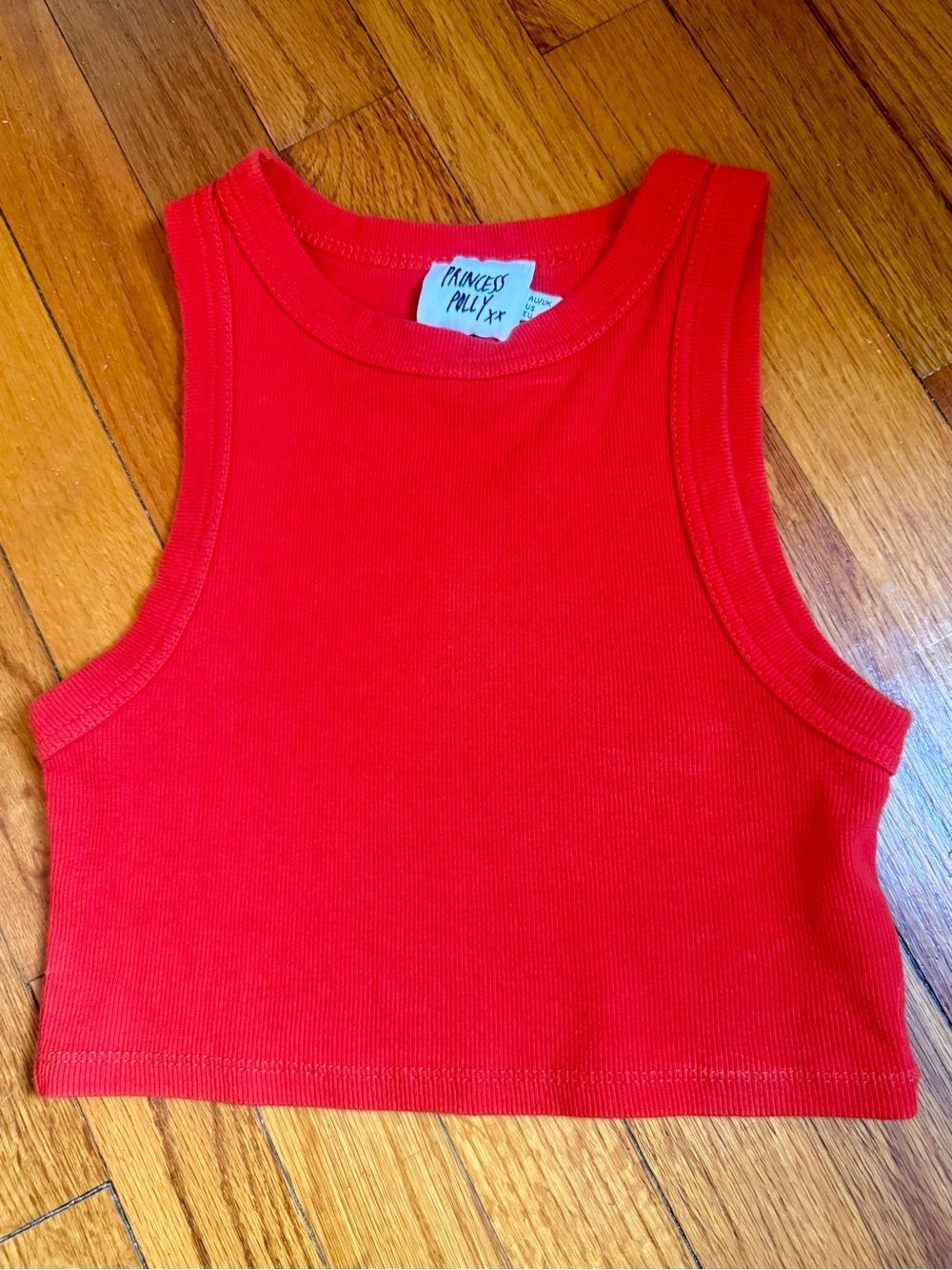 Princess Polly Vibrant Red Ribbed Crop Tank